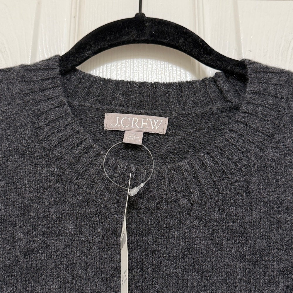 NWT J.Crew Oversized Sweater-Tee in Vintage Wool Heather Charcoal - Picture 5 of 8